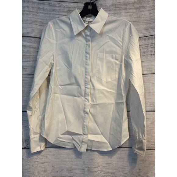 Milly White Button-Down Shirt Size 2 - Picture 1 of 4
